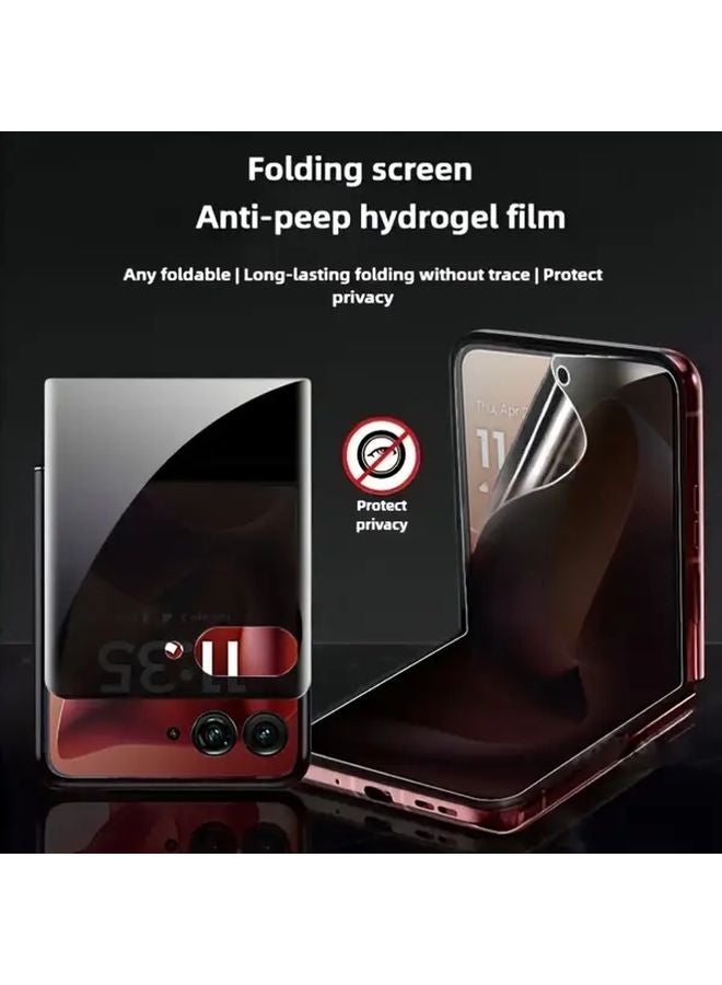 Motorola Razr 50 Ultra 180 Degree Foldable Anti Peeping Hydrogel Screen Protector 2 Pack - Image 2